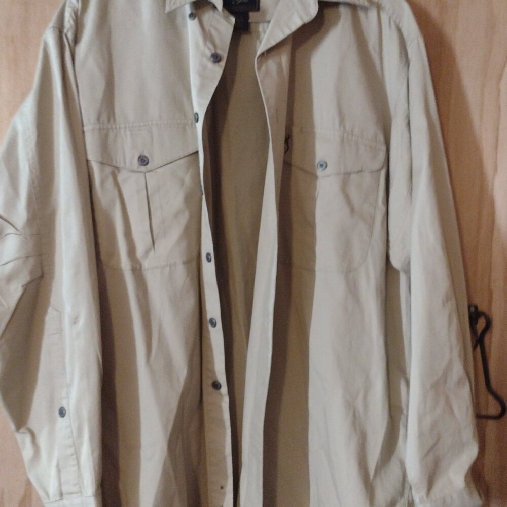 Mens Browning Gold long sleeve beige  large shirt